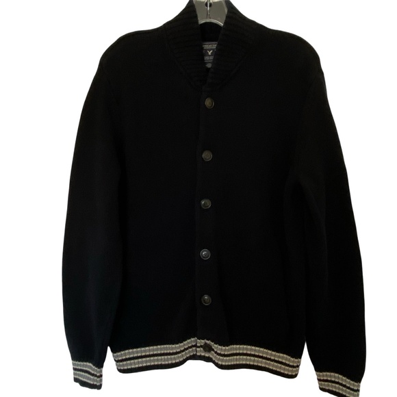 American Eagle Outfitters Mens Dk.Blue Cotton Knit Casual Office Cardigan- Sz- L - Picture 1 of 16